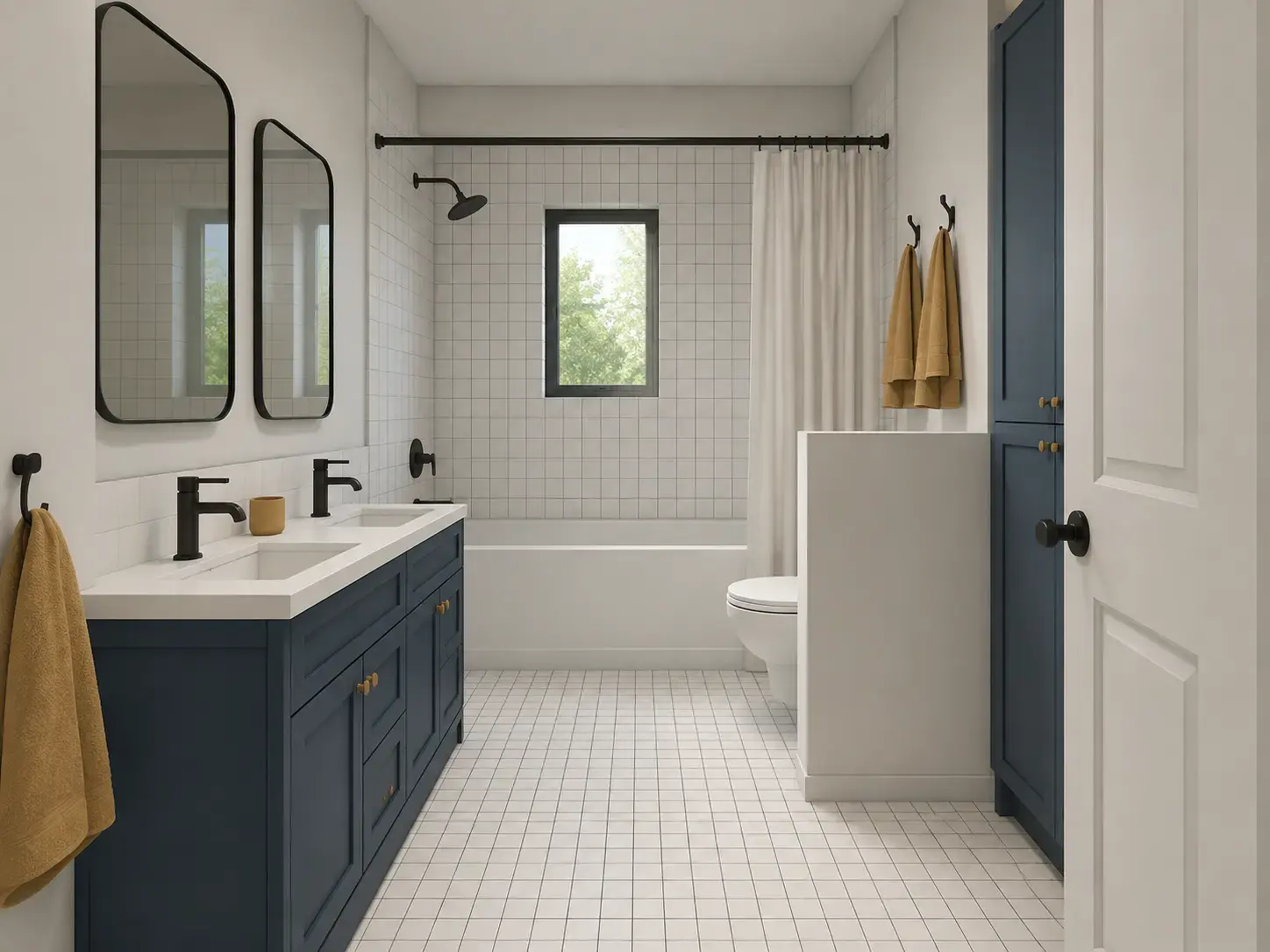 Family Bathroom → Polished Render
