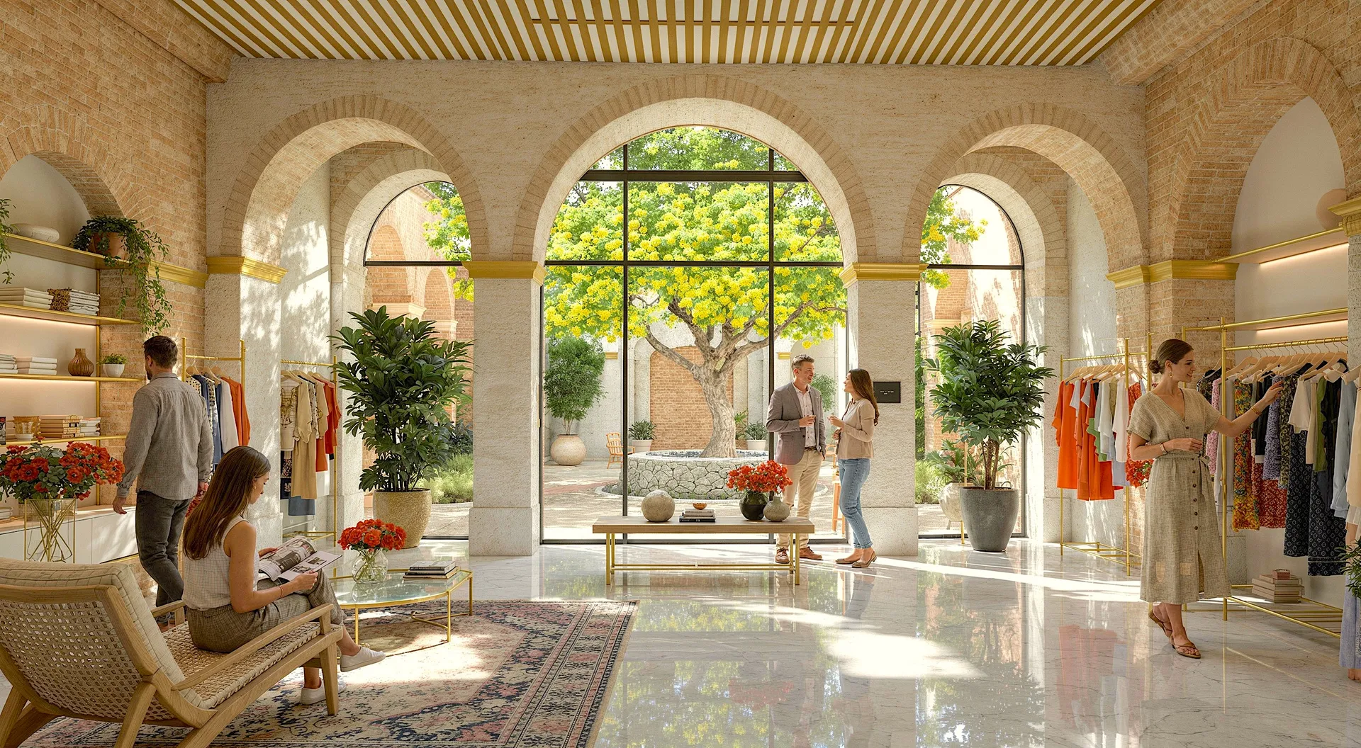 Interior AI render with people added in the scene