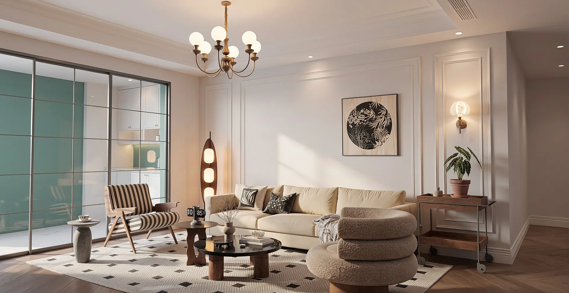 Living room interior walkthrough video