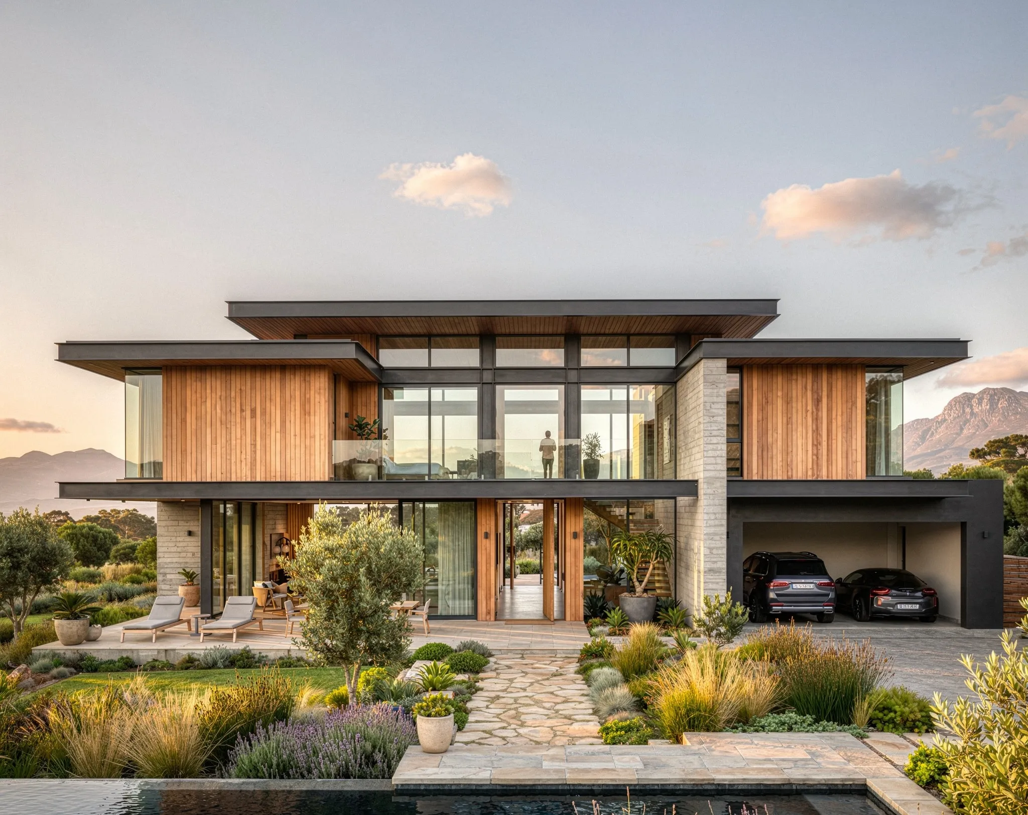 Photorealistic exterior render created from a SketchUp model using Vibe3D AI