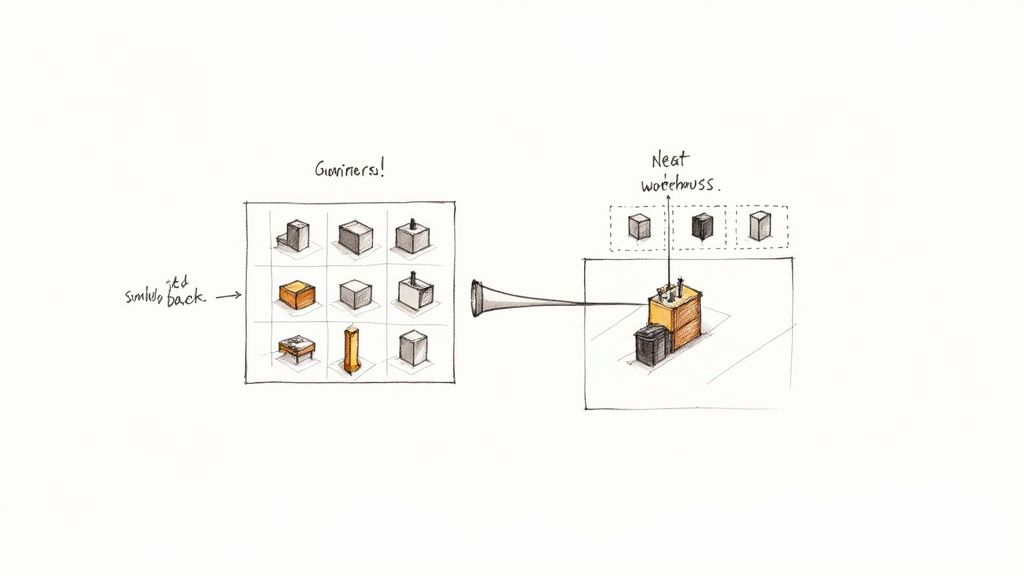 A 3D model of a modern living room created in SketchUp, showcasing furniture and decor likely sourced from the 3D Warehouse.