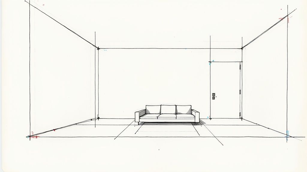 A beautifully rendered interior scene with strategic lighting and camera angles, showcasing the final stage before rendering.