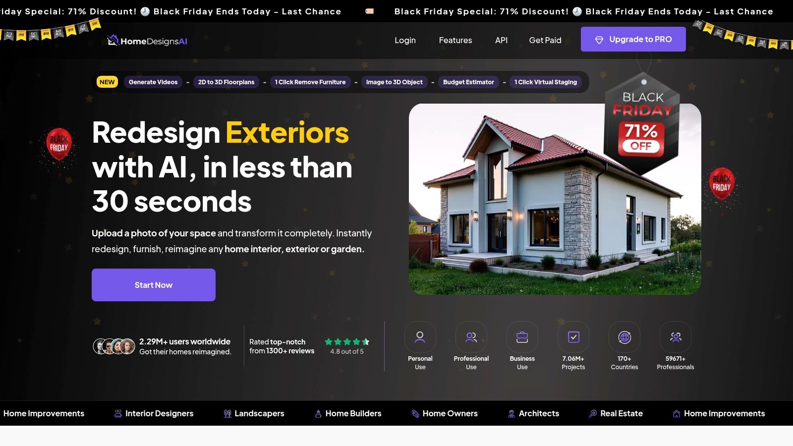 HomeDesigns.AI showing an AI-generated exterior design
