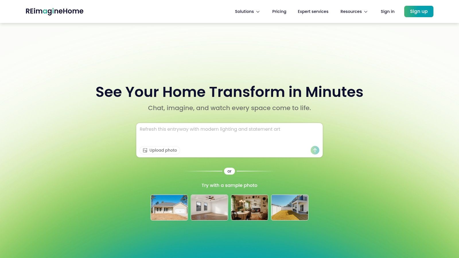 REimagineHome showing an AI-generated interior design concept