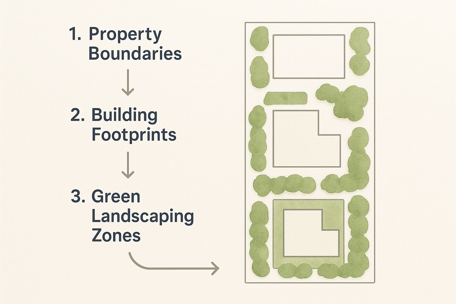 Infographic about site plan rendering