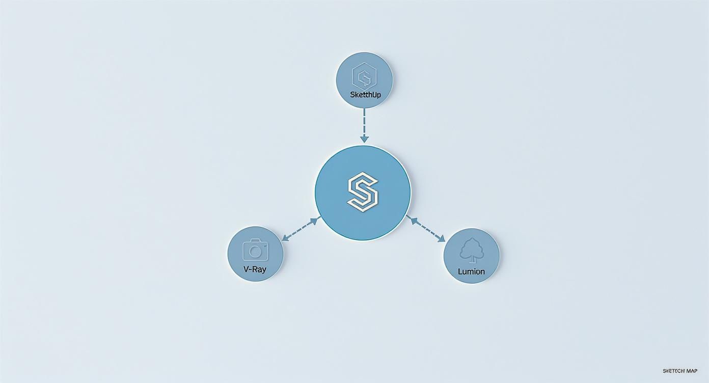 Infographic about sketchup rendering software